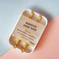 Bamboo Soap Dish (White)