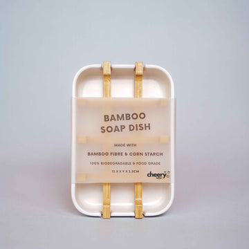 Bamboo Soap Dish (White)